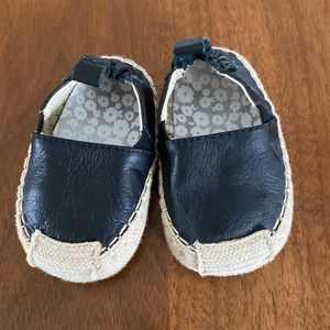 Robeez Black Leather Ellie Espadrilles Slip Ons